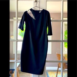 ASOS FORMAL BLACK DRESS. size 6. Fitted. shoulder lattice detail.